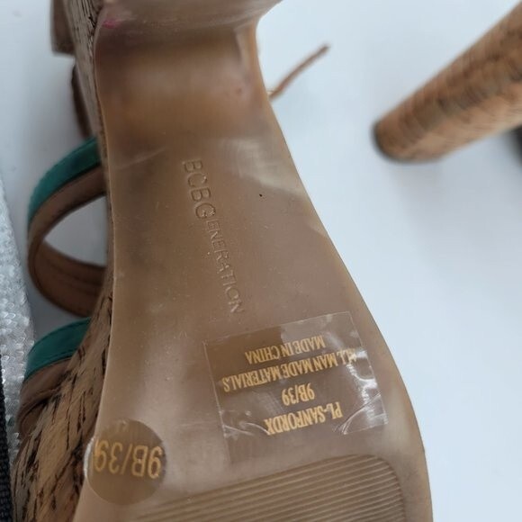 BCBGeneration PL-Sanfordx Lt TAN/Aqua Vitello Size 9m Heel - Picture 9 of 11